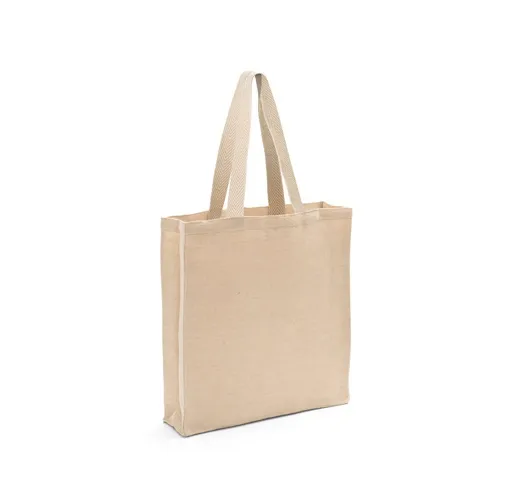 PADOVA. Saco de juco (275 g/m²) com bolso interior em 100% algodão (120 g/m²)