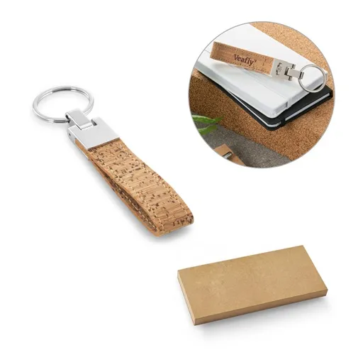 CORKS. Llavero de corcho y metal