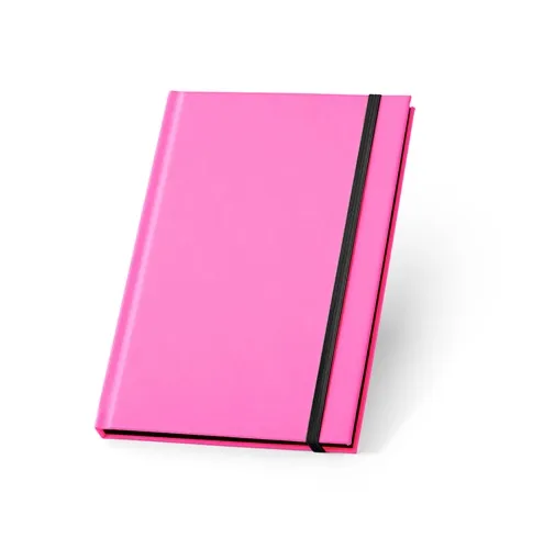 pink WATTERS. Cuaderno A5 en PU fluorescente con páginas rayadas