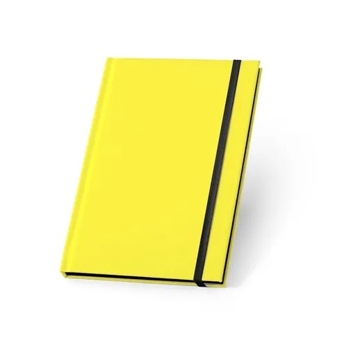 yellow WATTERS. Cuaderno A5 en PU fluorescente con páginas rayadas