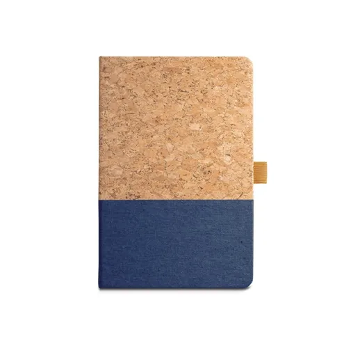 blue KLEE. Cuaderno A5 de corcho y lino con hojas rayadas