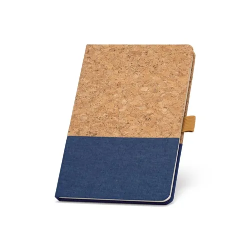 blue KLEE. Cuaderno A5 de corcho y lino con hojas rayadas
