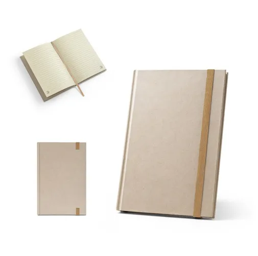 DICKINSON. LIBRETA A5 DE TAPA DURA FABRICADA EN PAPEL DE CAÑA DE AZÚCAR (80% CAÑA DE AZÚCAR), CON HOJAS RAYADAS