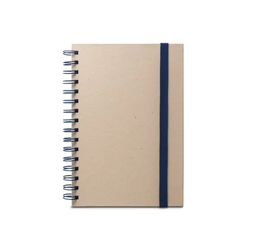 blue PROUST. Libreta A5 de anillas, tapa dura, fabricada en papel de caña de azúcar (80% caña de azúcar), con páginas lisas