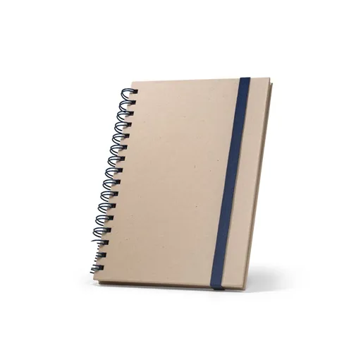 blue PROUST. Libreta A5 de anillas, tapa dura, fabricada en papel de caña de azúcar (80% caña de azúcar), con páginas lisas