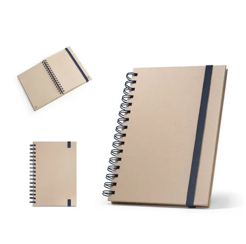 PROUST. Libreta A5 de anillas, tapa dura, fabricada en papel de caña de azúcar (80% caña de azúcar), con páginas lisas
