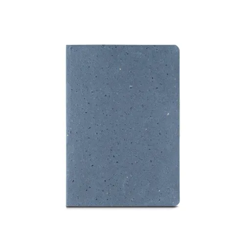 blue COFFEEPAD SEMI-RIGID. Bloc de notas A5 con tapa semirrígida elaborado a partir de residuos de cascarilla de café (65%)