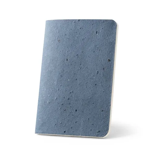 blue COFFEEPAD SOFT. Bloc de notas A6 con tapa flexible fabricado con residuos de cascarilla de café (65%)