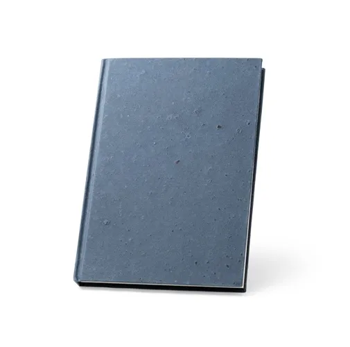 blue COFFEEPAD RIGID. Bloc de notas A5 con tapa dura elaborado con residuos de cascarilla de café (65%)