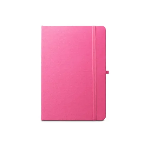 pink ANNE. Cuaderno A5 en poliéster reciclado (100% rPET) con páginas a rayas