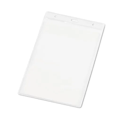 transparente WHITMAN. Porta credencial vertical fabricado en PVC