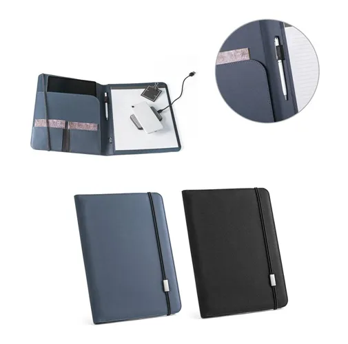 EMERGE FOLDER II. CARPETA TAMAÑO A4 EN POLIÉSTER RECICLADO (100% RPET) 300D CON CIERRE ELÁSTICO