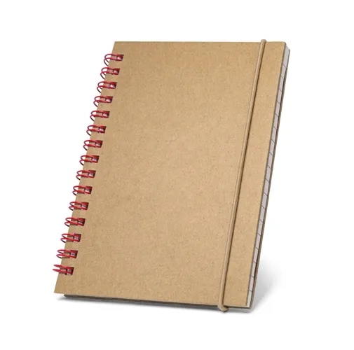 red MARLOWE. Bloc de notas de bolsillo con espiral, páginas rayadas