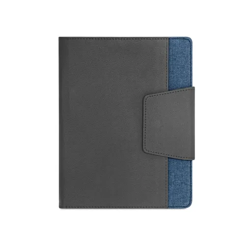 blue RUSSEL. Cubierta de PU y tejido de poliéster con cuaderno A5 con páginas lisas