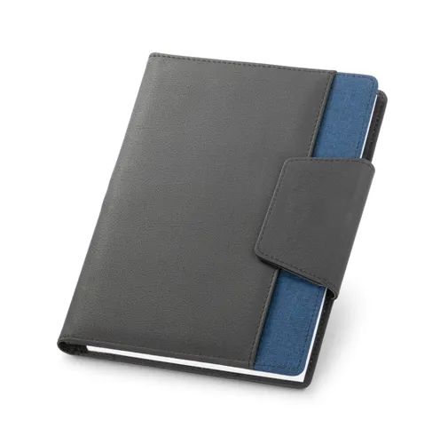 blue RUSSEL. Cubierta de PU y tejido de poliéster con cuaderno A5 con páginas lisas
