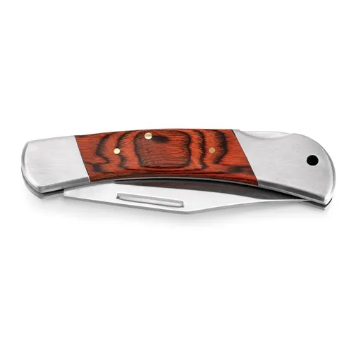natural oscuro FALCON II. Navaja de bolsillo de acero inoxidable y madera