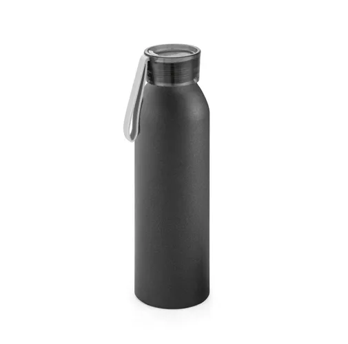 black RIO. Botella de aluminio reciclado (100% rAL) con tapón de PP 660 mL