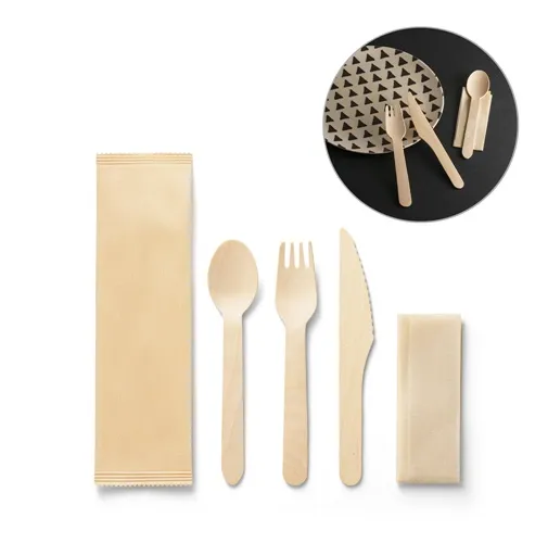 SUYA. Juego de cubiertos de madera