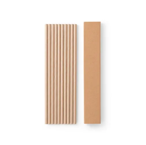 natural LAMONE. Juego de 10 pajitas de papel kraft