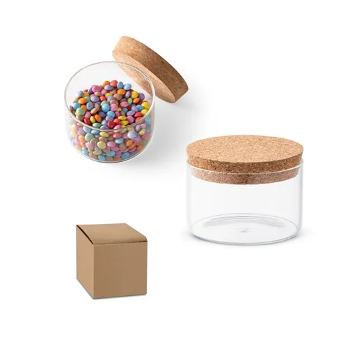 SPICE 380. BOTELLA DE VIDRIO DE BOROSILICATO CON TAPA DE CORCHO 380ML