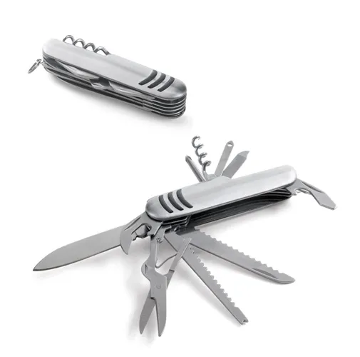 KAPRUN. NAVAJA MULTIFUNCIÓN FABRICADA EN ACERO INOXIDABLE Y METAL