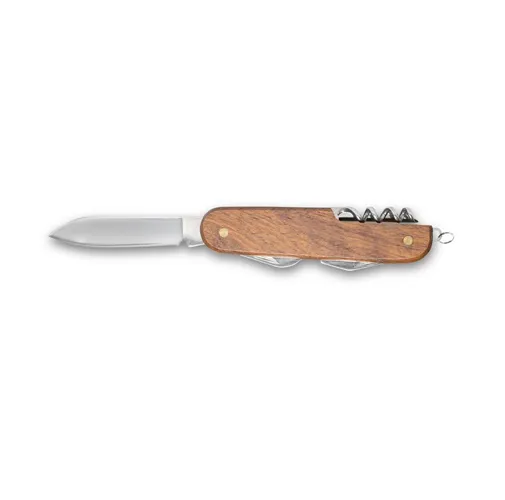 natural BELPIANO. Navaja multifunción en acero inoxidable y madera