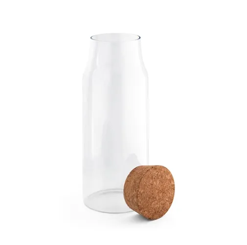 natural JASMIN 1000. Botella de vidrio borosilicato con tapón de corcho de 1 L