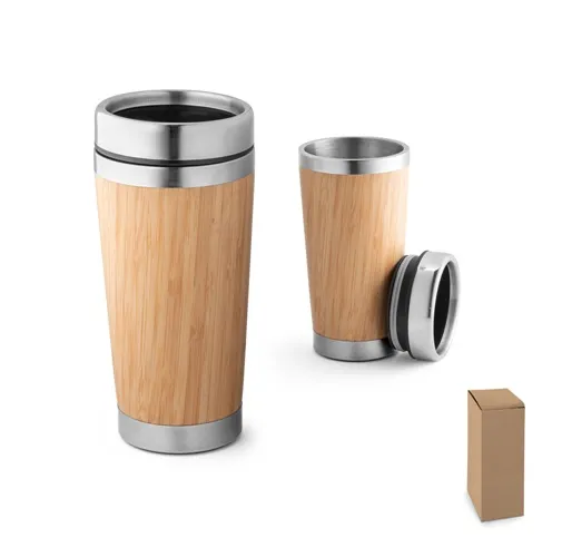 PIETRO. VASO DE VIAJE DE BAMBÚ DE 500 ML