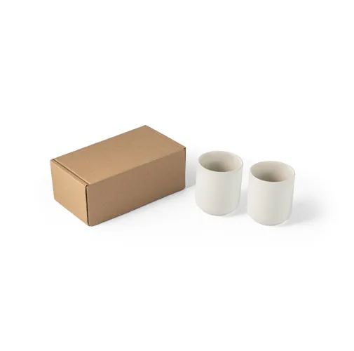 blanco pastel OWENS. Juego de tazas de cerámica