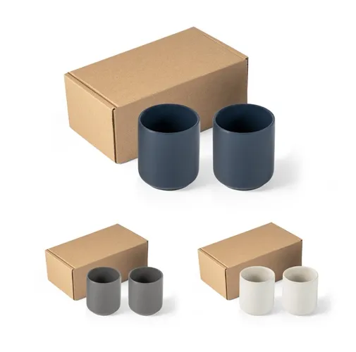 OWENS. JUEGO DE TAZAS DE CERÁMICA