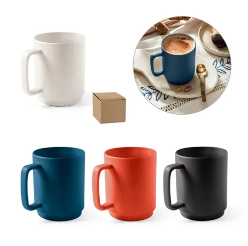 MIGHTY. TAZA DE CERÁMICA CON CUERPO CILÍNDRICO 330 ML