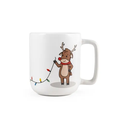 white REINDEER. Taza con estampado navideño 330 mL