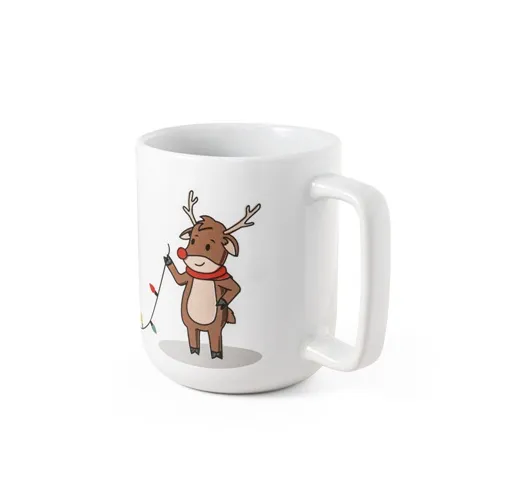 white REINDEER. Taza con estampado navideño 330 mL