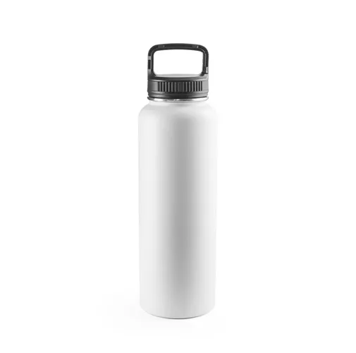 white SINNER. Botella de acero inoxidable 90% reciclado con gran capacidad: hasta 1200 mL