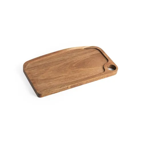 natural oscuro CAPER. Tabla de madera de acacia