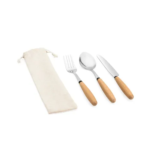 natural BOULUD. Juego de 3 piezas en madera de acacia