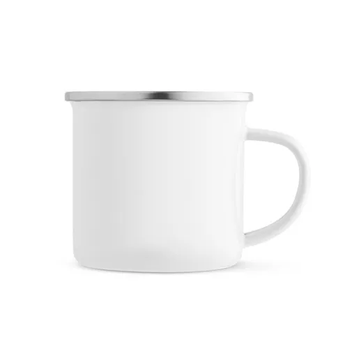 white GOTZE SUB. Taza esmaltada para sublimación 350 mL