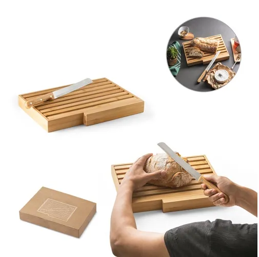 PASSARD. TABLA DE PAN EN BAMBÚ CON CUCHILLO DE ACERO INOXIDABLE