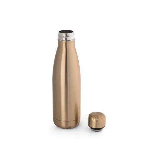 dorado satinado SHOW METALLIC. Botella de acero inoxidable con acabado metalizado mate 510 mL