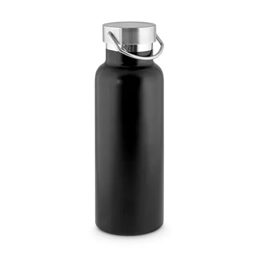 black DUPLANTIS. Botella de acero inoxidable (36% reciclado) con aislamiento al vacío de 810 mL