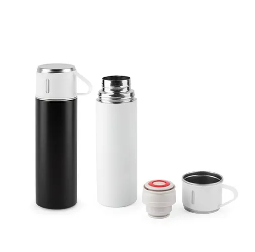 COMANECI. BOTELLA DE ACERO INOXIDABLE DE DOBLE PARED (90% RECICLADO) CON ACABADO MATE 490 ML