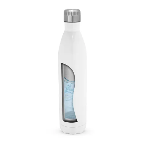 white AMORTI XL. Botella deportiva de acero inoxidable sublimado