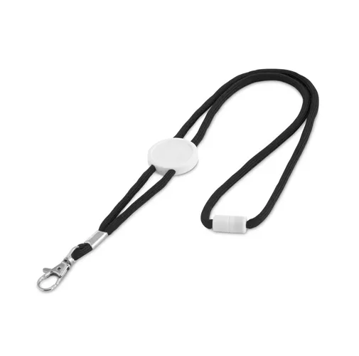 black WEAVE. Lanyard tipo cordón y fabricado en poliéster