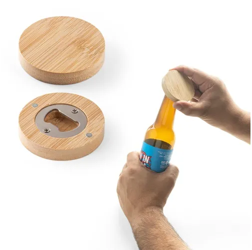 AMCHUR. Posavasos de bambú con desencapsulador