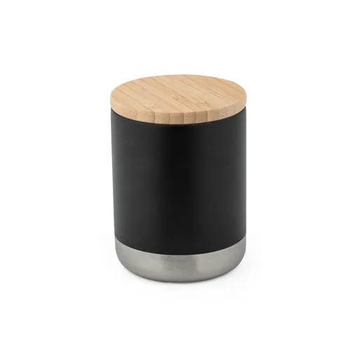 black NORRE TUMBLER. Vaso de acero inoxidable (36% reciclado) con pared doble de insolacion 370 mL