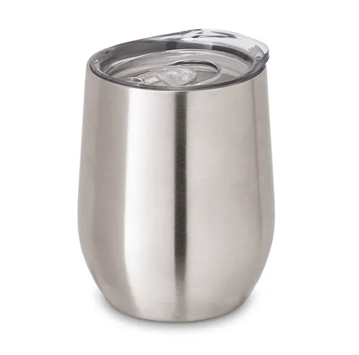 cromado satinado RONDE. Taza de viaje 400 mL