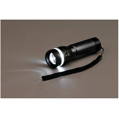 black ZOOMIN. Linterna de aluminio con función zoom y 3 modos de iluminación