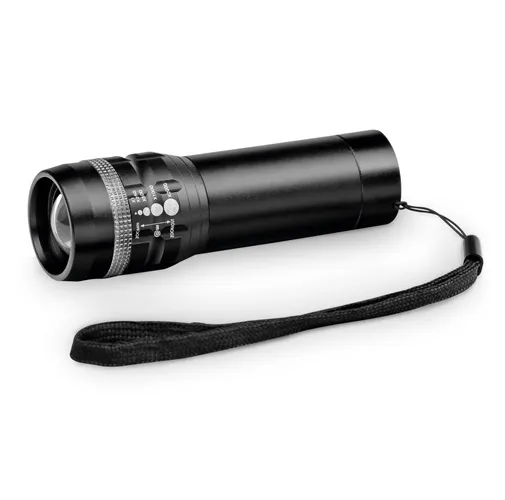 black ZOOMIN. Linterna de aluminio con función zoom y 3 modos de iluminación