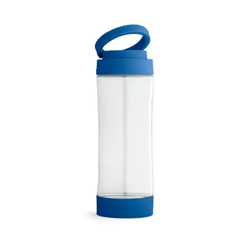 azul royal QUINTANA. Botella deportiva de vidrio