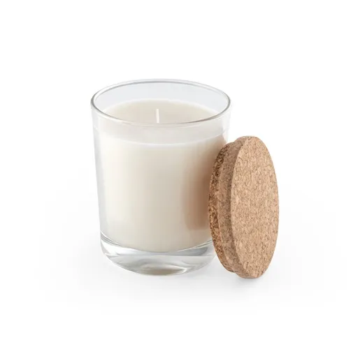 transparente ZEN 180. Vela aromática en vaso de cristal con tapa de corcho 180 g